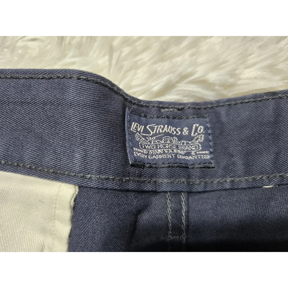 Levis Mens Navy Blue‎ Ripstop Cargo Shorts Size W34 Distressed Pockets